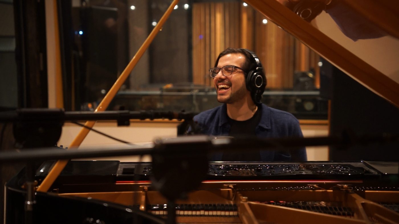 Gabriel Chakarji in the studio recording Wake Window